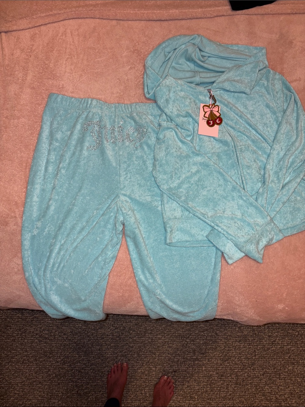Juicy Couture Light Blue Hoodie & Joggers Set